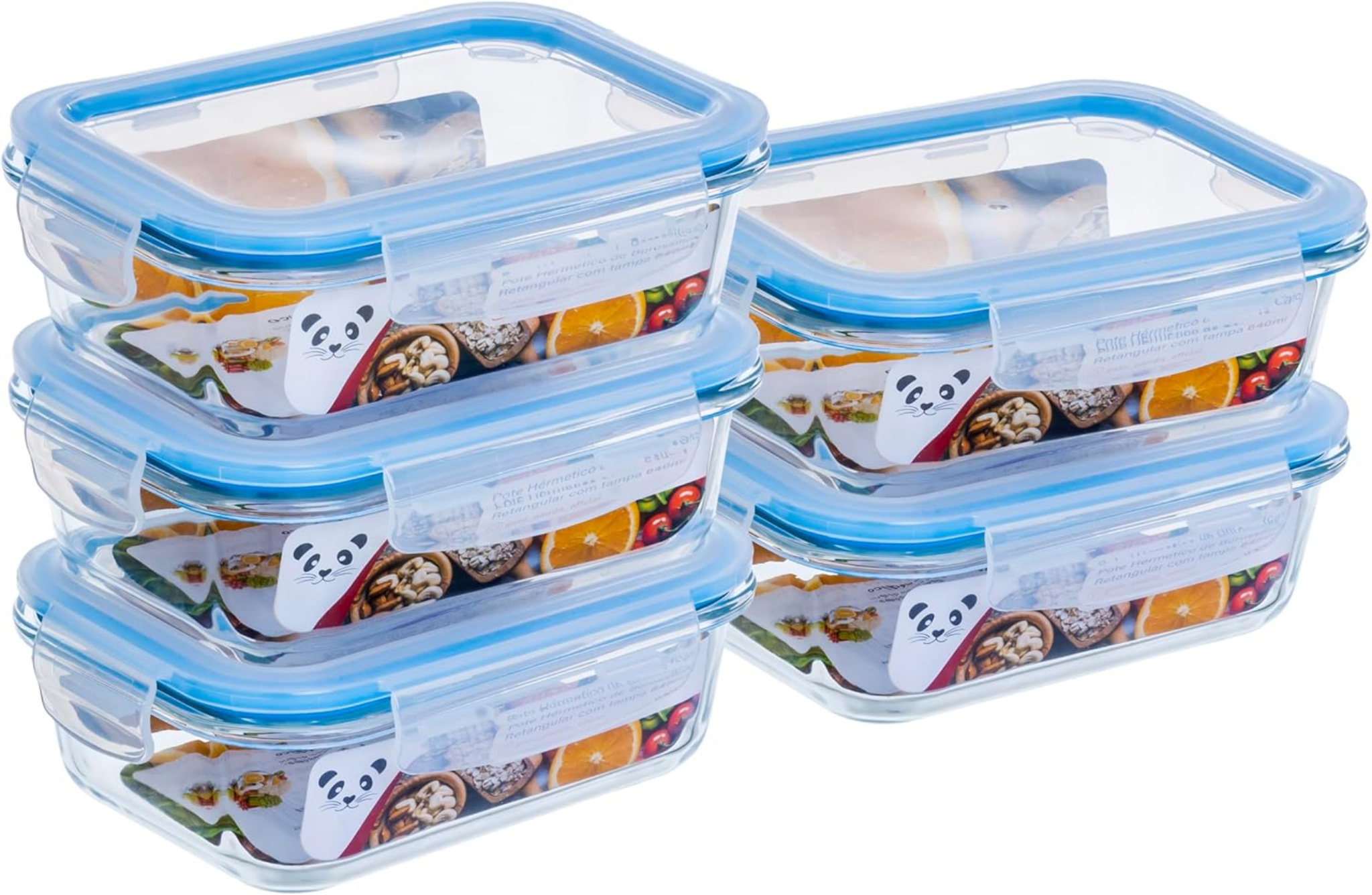 Potes de Vidro Retangular