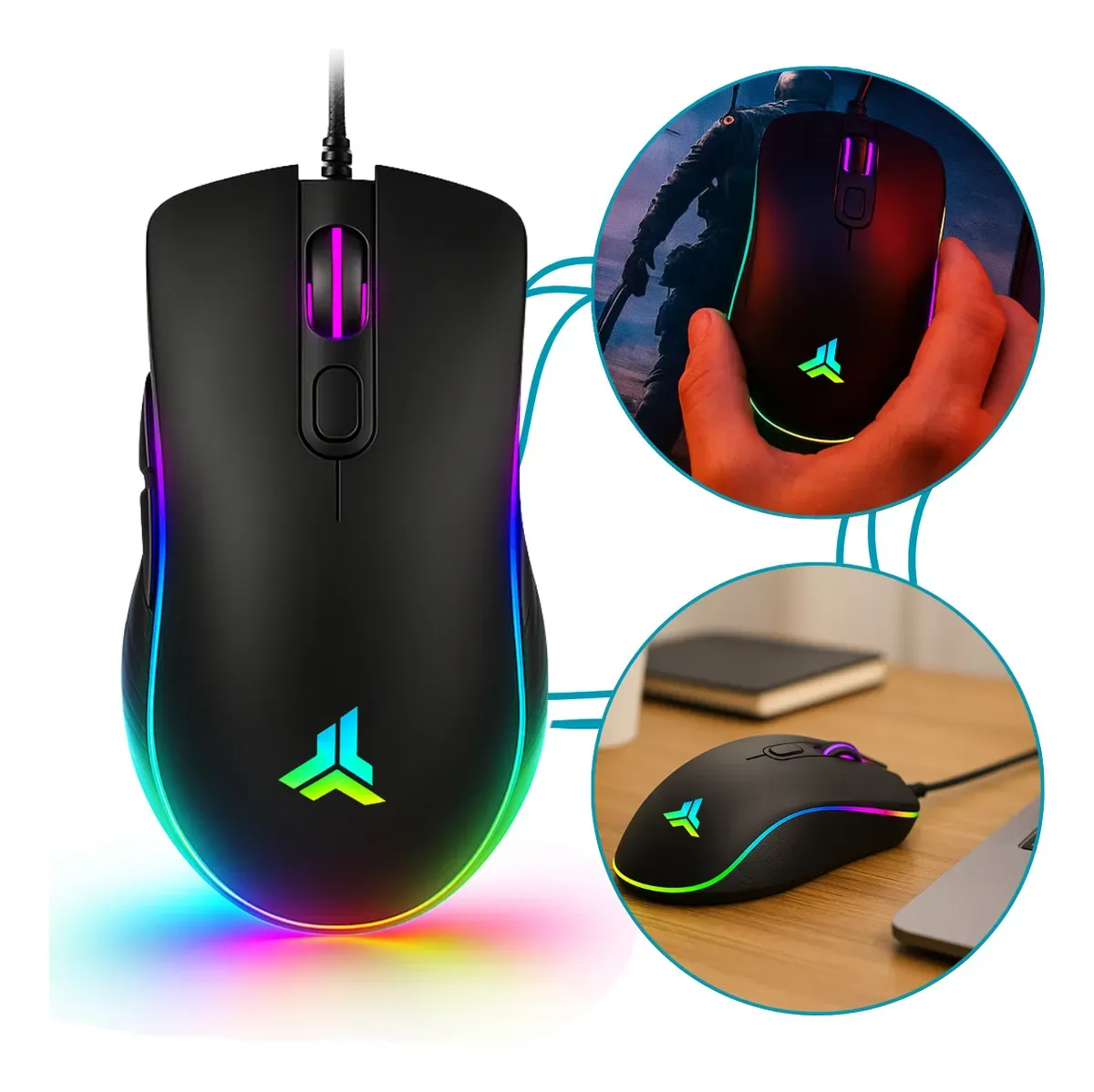 Mouse Gamer Chroma 4800 DPI RGB 7 Botões