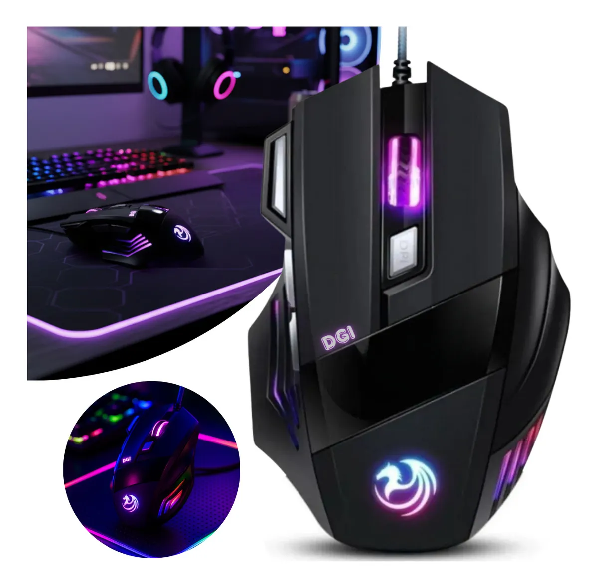 Mouse Gamer RGB 3200 DPI