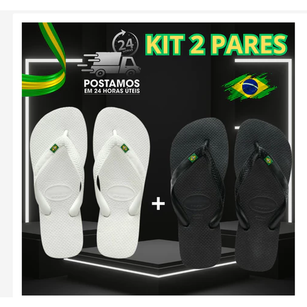 Chinelo Bandeirinha Kit 2 Pares