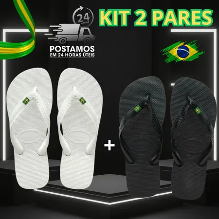 Chinelo Bandeirinha Kit 2 Pares