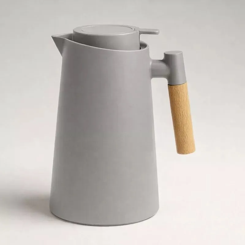 Garrafa Térmica com Alça de Madeira